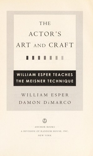 The actor's art and craft