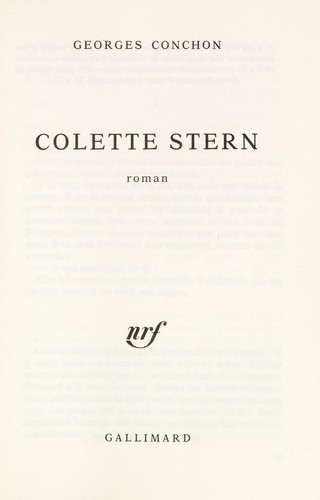 Colette Stern by Georges Conchon cover