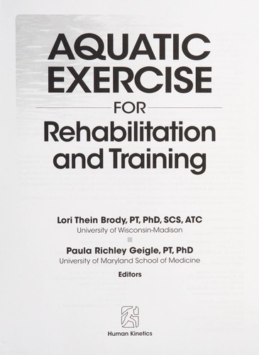 Aquatic exercise for rehabilitation and training