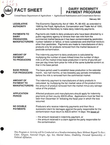 Dairy Indemnity Payment Program