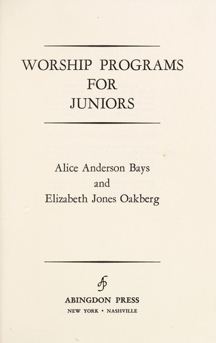 Worship programs for juniors