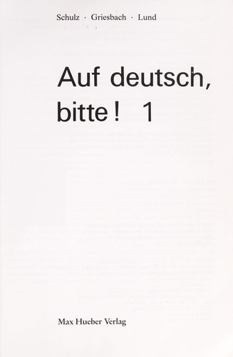 Auf deutsch, bitte! by  cover