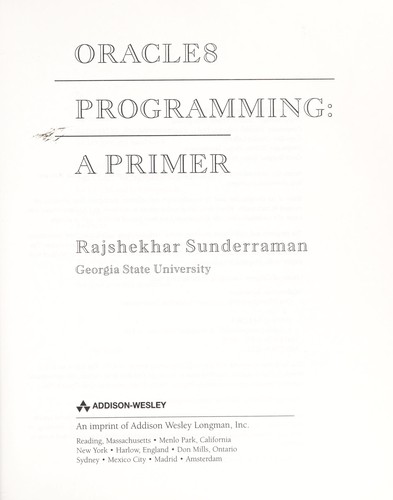 Oracle8 programming