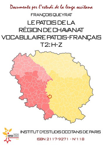 Le patois de la région de Chavanat. Vocabulaire patois-français t 2 by François Queyrat cover