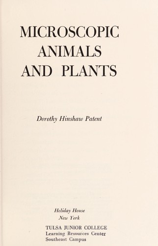 Microscopic animals and plants by Dorothy Hinshaw Patent cover