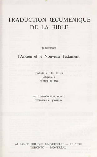 Traduction œcuménique de la Bible