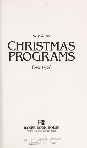 Easy-to-use Christmas programs