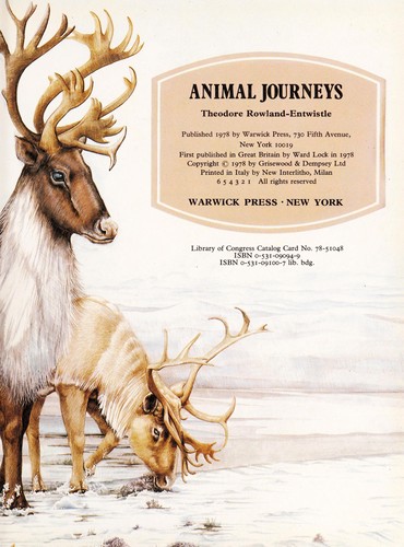 Animal journeys by Theodore Rowland-Entwistle cover