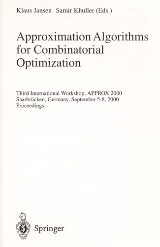 Approximation algorithms for combinatorial optimization