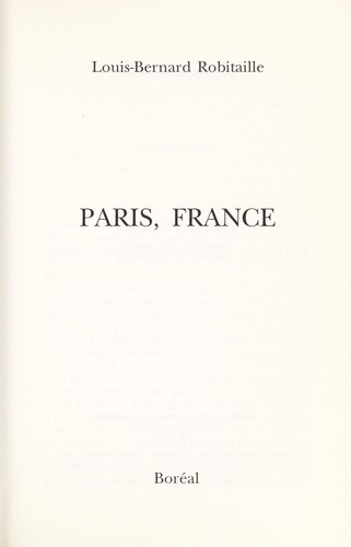 Paris, France by Louis-Bernard Robitaille cover