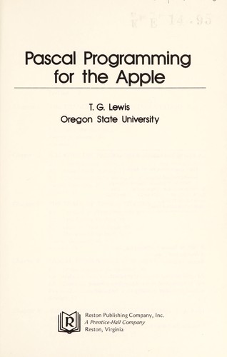 Pascal programming for the Apple