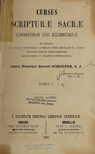 Cursus Scripturae Sacrae seminariorum usui accommodatus