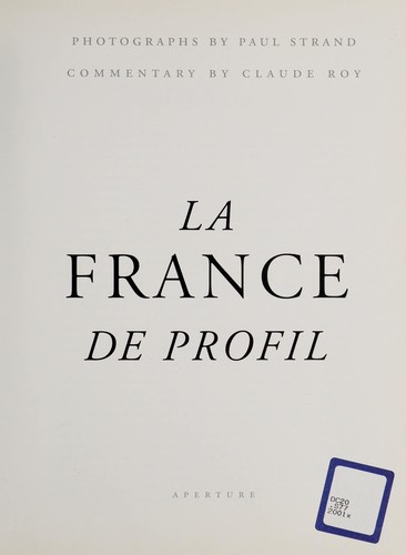 La France de profil by Claude Roy cover