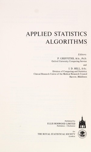 Applied statistics algorithms