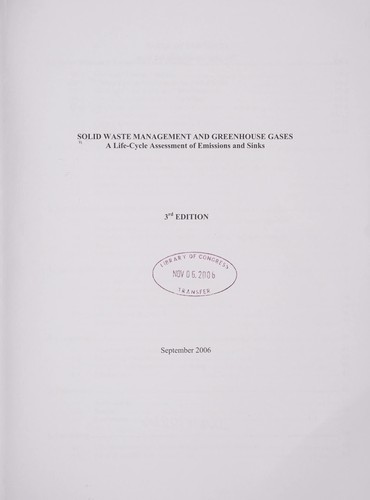 Solid waste management and greenhouse gases