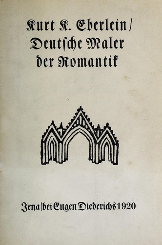 Deutsche Maler der Romantik by Kurt Karl Eberlein cover