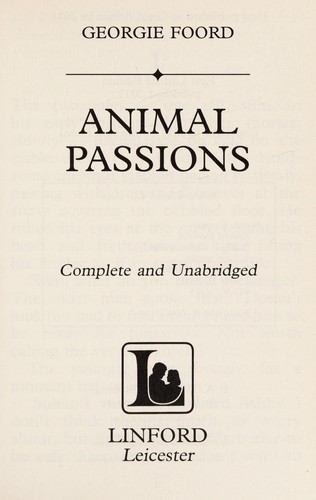 Animal passions by Georgie Foord cover