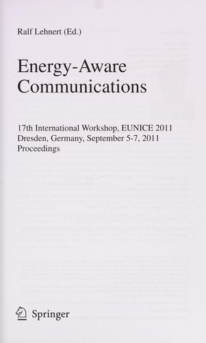 Energy-Aware Communications by R. Lehnert cover