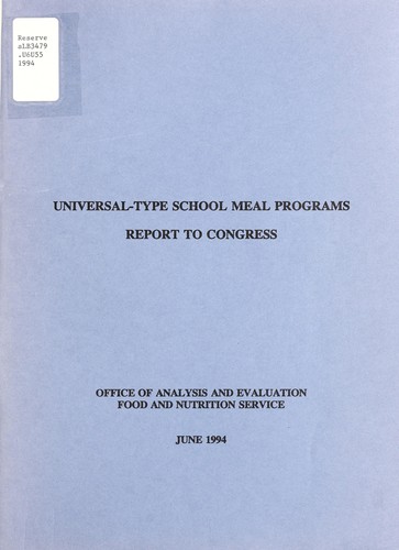 Universal-type school meal programs
