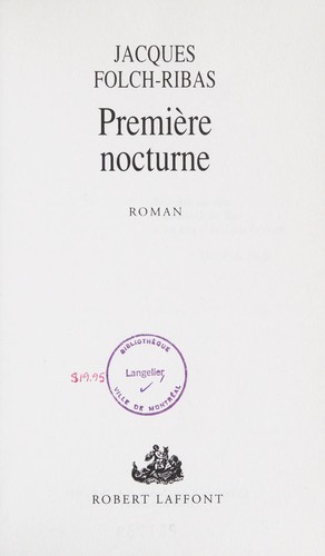 Première nocturne by Jacques E. Folch-Ribas cover