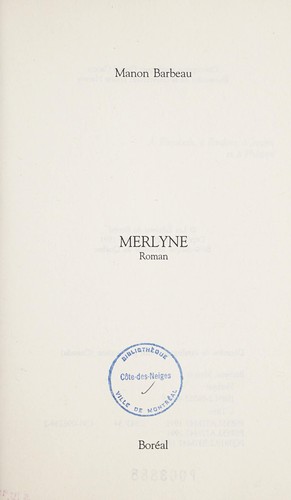 Merlyne by Manon Barbeau cover