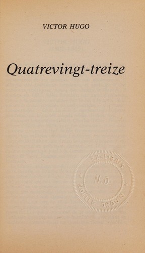 Quatrevingt-treize (Classiques Français) by Victor Hugo cover