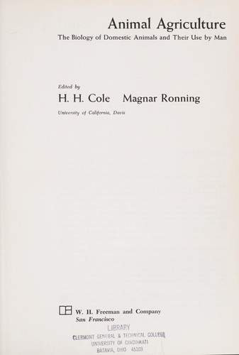 Animal agriculture by H. H. Cole cover