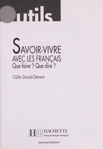 Savoir-vivre avec les Français by Odile Grand-Clément cover