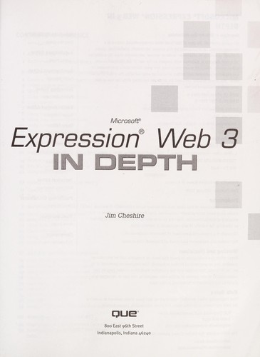 Microsoft Expression Web 3 in depth