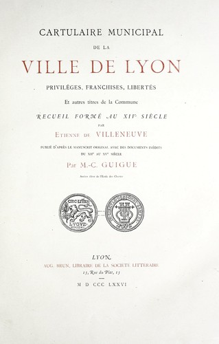 Cartulaire municipal de la ville de Lyon