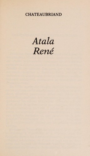 Atala Rene (Classiques Francais) by François-René de Chateaubriand cover