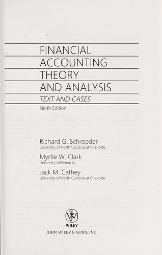 Financial Accounting Theory and Analysis