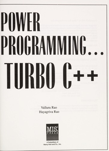 Power programming-- Turbo C++
