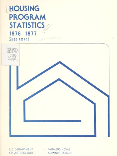 Housing program statistics, 1976-1977 by United States. Farmers Home Administration cover