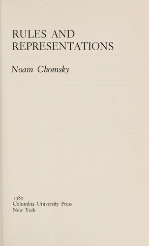 Rules and Representations by Noam Chomsky cover