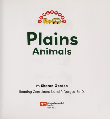 Plains animals by Sharon Gordon cover