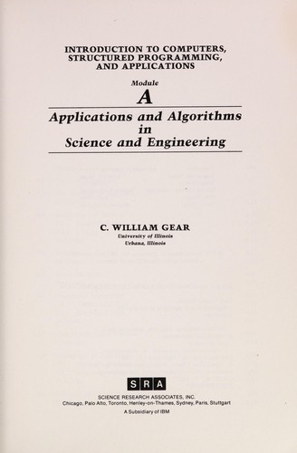 Applications and algorithms in science and engineering