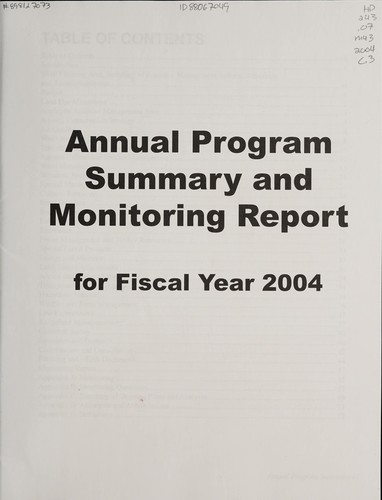 Annual program summary and monitoring report for fiscal year 2004 by United States. Bureau of Land Management. Medford District cover