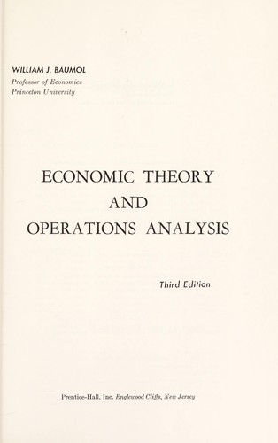 Economic theory and operations analysis