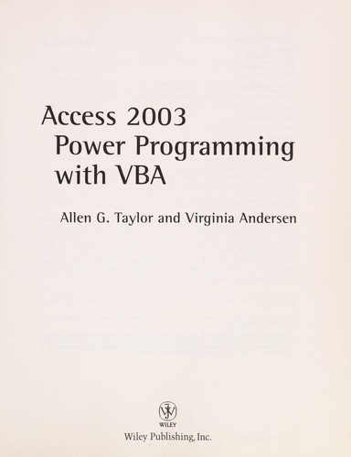Access 2003 power programming with VBA