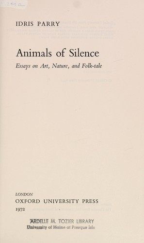 Animals of silence by Idris Parry cover