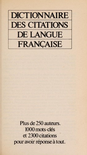 Dictionnaire des citations de langue français by Pierre Ripert cover