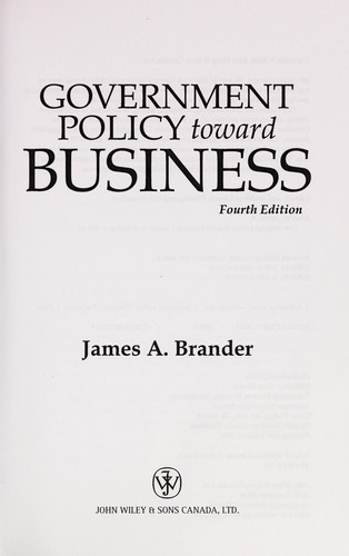 Government policy toward business