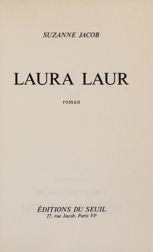 Laura Laur by Suzanne Jacob cover