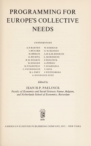 Programming for Europe's collective needs