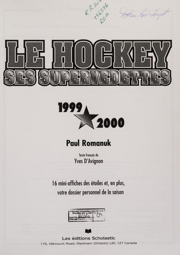 Le hockey by Paul Romanuk cover