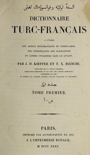 Dictionnaire turc-français by Jean Daniel Kieffer cover