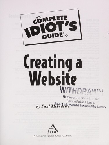 The complete idiot's guide to creating a website