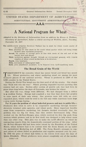 A national program for wheat