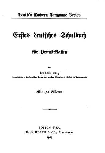 Erstes deutsches schulbuch für primärklassen by Robert Nix cover